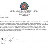 November 6, 2021 Lowell Fire Department Burn TO Learn