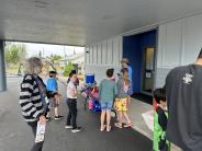 Children grabbing a snack