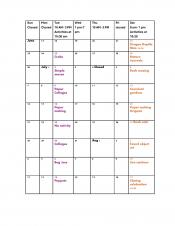 schedule of summer reading activities