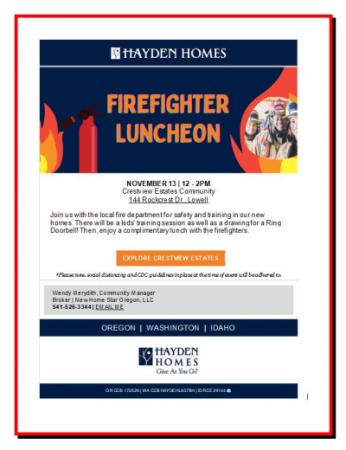 Join us with the local fire department