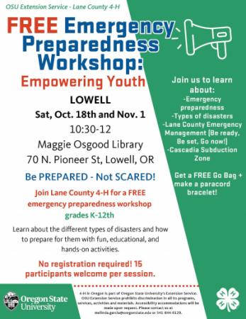 Flier for Emergency Preparedness Workshop